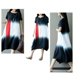 Mordenmiss Scoop-Neck Graphic Short-Sleeve Midi Straight Dress Size XL